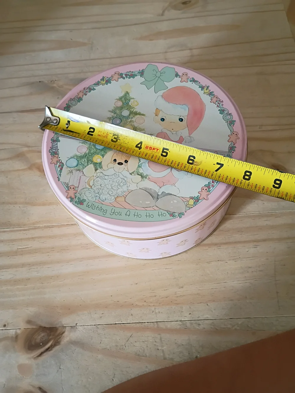 Precious Moments Pink Holiday Round Storage Tins Set of 3